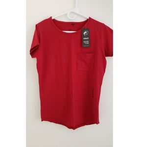 NWT alphalete scoop neck tee (deep red)